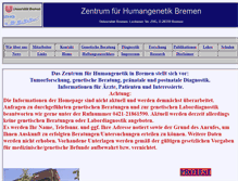 Tablet Screenshot of humangenetik-bremen.de